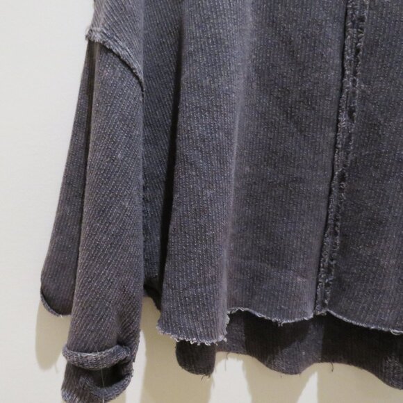 FREE PEOPLE WE THE FREE Off My Mind Cropped T-Shirt Top in Washed Black Casual - Picture 14 of 15